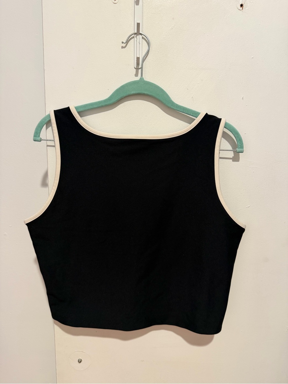Abercrombie & Fitch Black Cropped Tank with Cream Trim